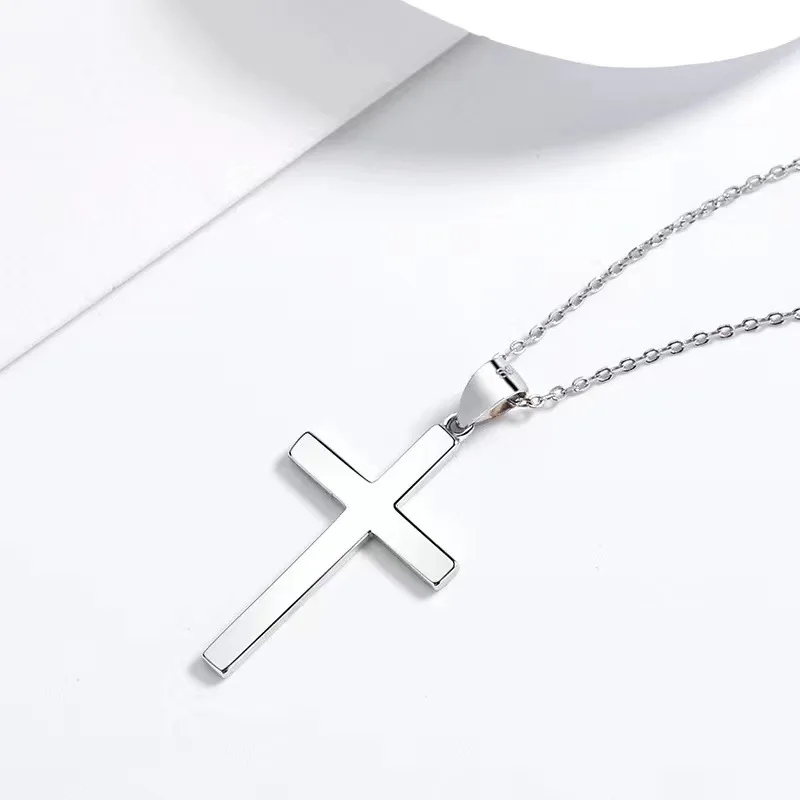 Hot Selling Authentic S925 Sterling Silver Simple Cross Pendant Necklace Cool Boy Girl Punk Hip-Hop Jewelry Gift
Hot Selling Authentic S925 Sterling Silver Simple Cross Pendant Necklace Cool Boy Girl Punk Hip-Hop Jewelry Gift