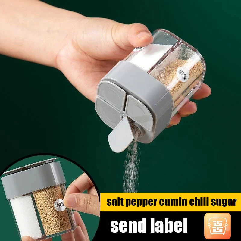 4 In 1 Seasoning Bottle Dispenser Plastic Camping Cooking BBQ Salt Pepper Shaker Transparent Spice Jar Set Kitchen Accessories
4 In 1 Seasoning Bottle Dispenser Plastic Camping Cooking BBQ Salt Pepper Shaker Transparent Spice Jar Set Kitchen Accessories