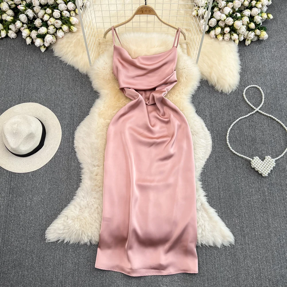 Женское атласное платье без рукавов, розовое тонкое облегающее длинное атласное вечернее платье с открытой спиной и круглым вырезом, 2019
Женское атласное платье без рукавов, розовое тонкое облегающее длинное атласное вечернее платье с открытой спиной и круглым вырезом, 2019