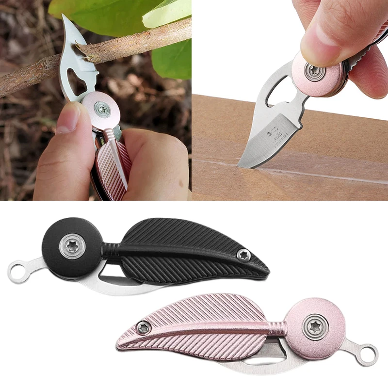 Creative Feather Folding Knife Cute Gadget Pocket Knife Girl Self-defense Outdoor Fruit Knife Keychain Mini Knife Kitchen Tools 
Creative Feather Folding Knife Cute Gadget Pocket Knife Girl Self-defense Outdoor Fruit Knife Keychain Mini Knife Kitchen Tools
