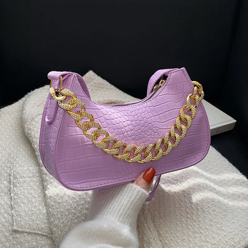 Vintage Crocodile Grain Shoulder Bags For Woman Luxury Designer Solid Pu Leather Fashion Chains Handbags Exquisite Small Bag Sac
Vintage Crocodile Grain Shoulder Bags For Woman Luxury Designer Solid Pu Leather Fashion Chains Handbags Exquisite Small Bag Sac