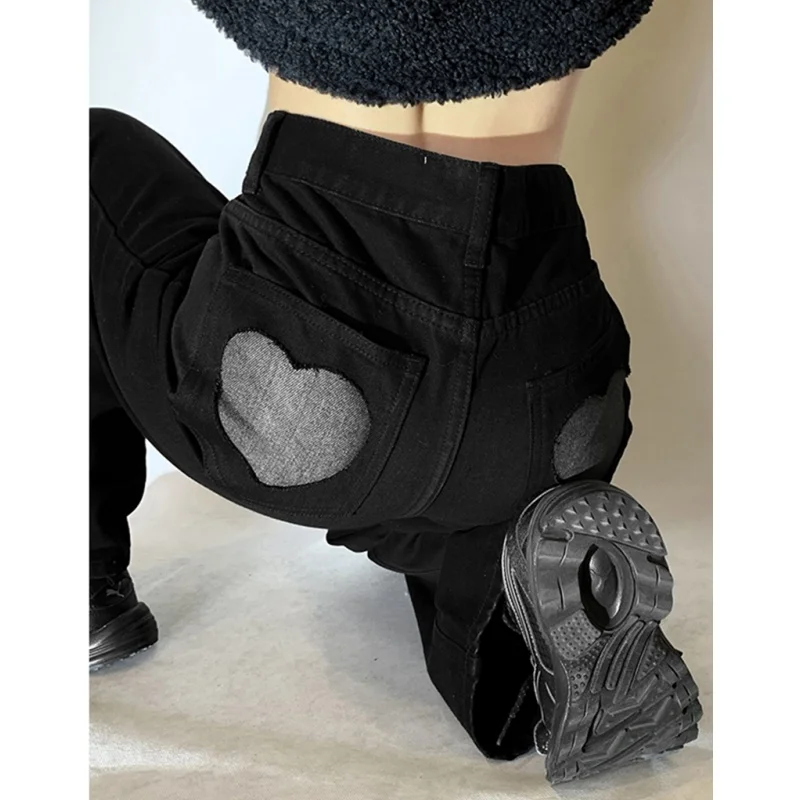Vintage Women Black Jeans High Waist American Fashion Streetwear Style Wide Leg Jean Female Baggy Trouser Straight Denim Pants
Vintage Women Black Jeans High Waist American Fashion Streetwear Style Wide Leg Jean Female Baggy Trouser Straight Denim Pants