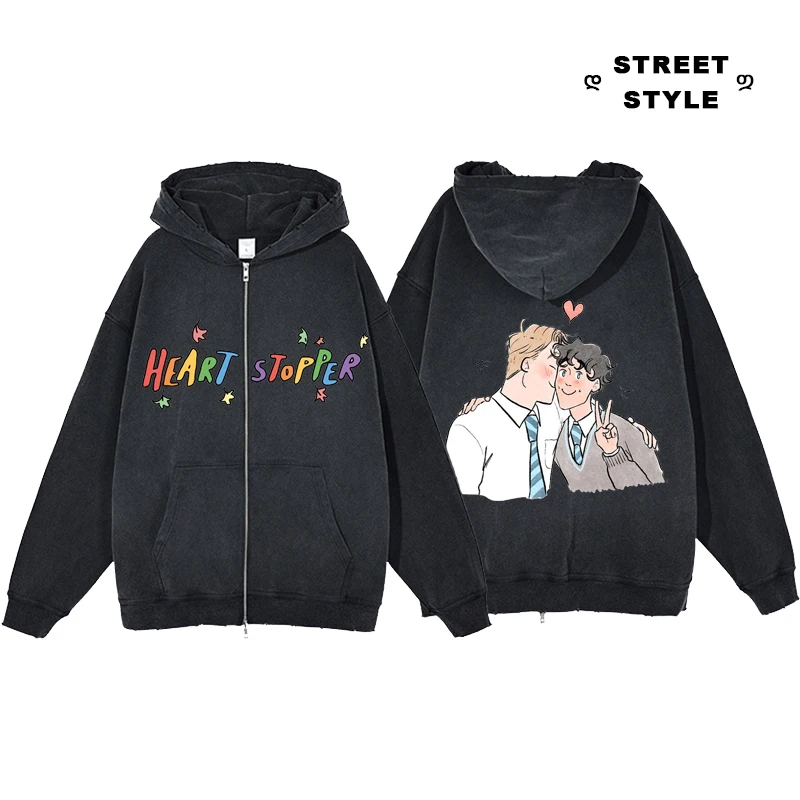 New Heartstopper Hoodie 100% Cotton Nick & Charlie Vintage Zipper Jacket Unisex Funny Casual Streetwear Male Fashion Zip Up Coat
New Heartstopper Hoodie 100% Cotton Nick & Charlie Vintage Zipper Jacket Unisex Funny Casual Streetwear Male Fashion Zip Up Coat