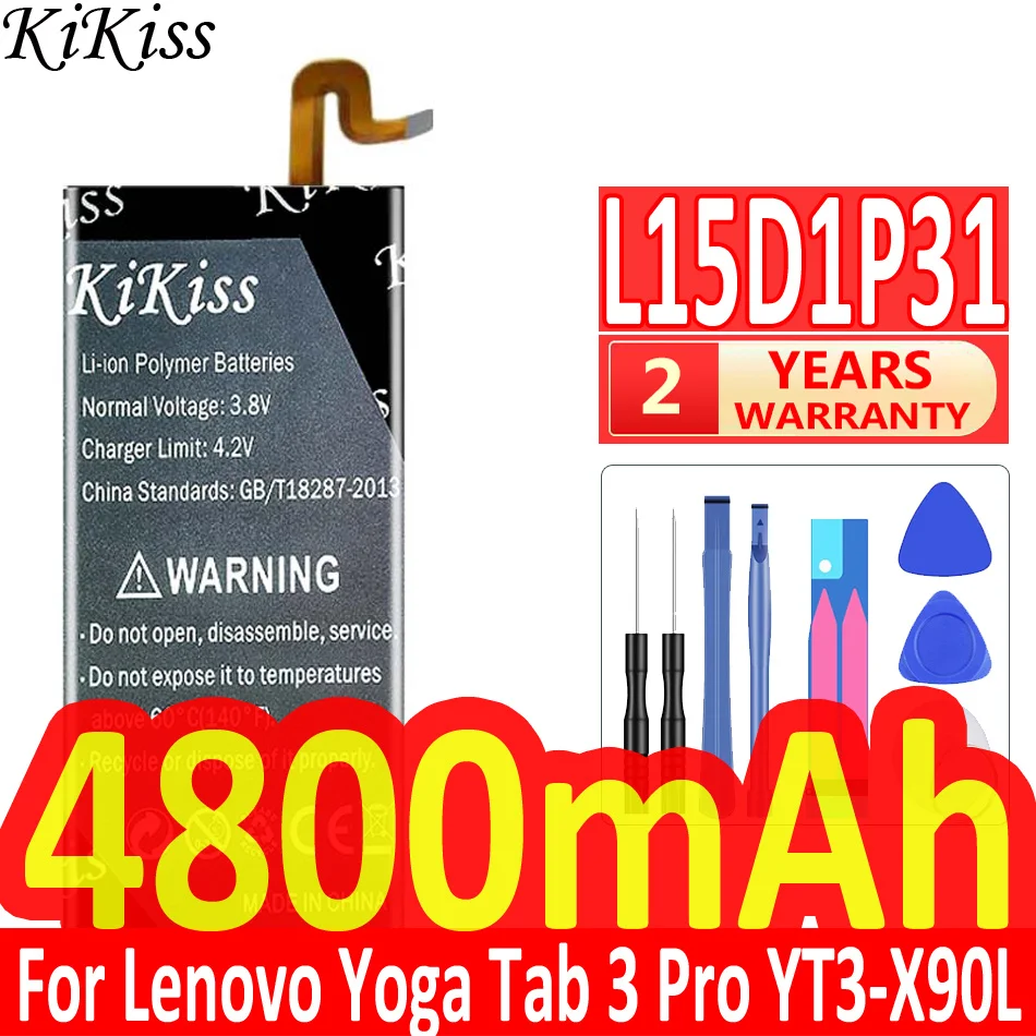 Original KiKiss Battery for Lenovo Yoga Tab 3 Pro 3Pro YT3-X90L YT3-X90F YT3-X90X X90 Tab3 Pro Tab3Pro 4800mAh L15D1P31 Battery
Original KiKiss Battery for Lenovo Yoga Tab 3 Pro 3Pro YT3-X90L YT3-X90F YT3-X90X X90 Tab3 Pro Tab3Pro 4800mAh L15D1P31 Battery