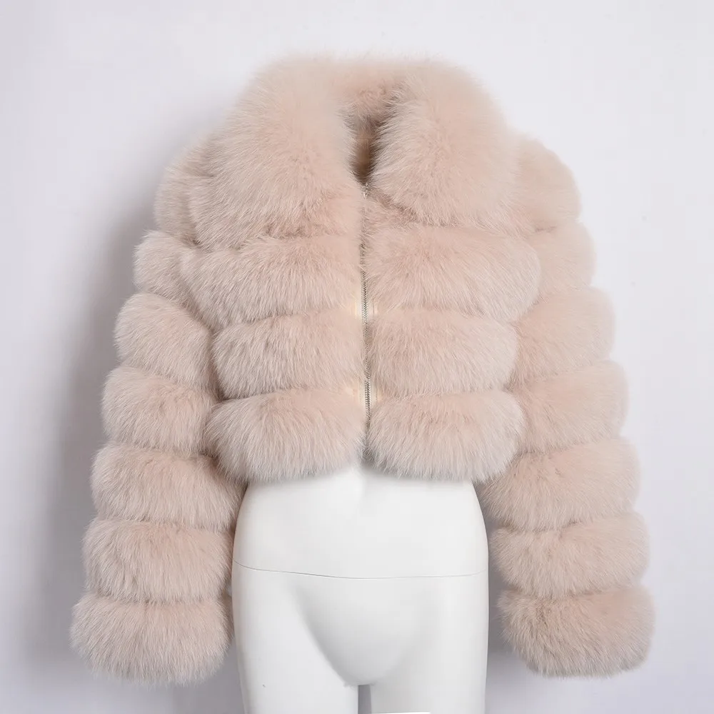 

Модное укороченное меховое пальто MSAISS из искусственного лисьего меха, Женское зимнее меховое пальто с отложным воротником, Женская пушистая Меховая куртка