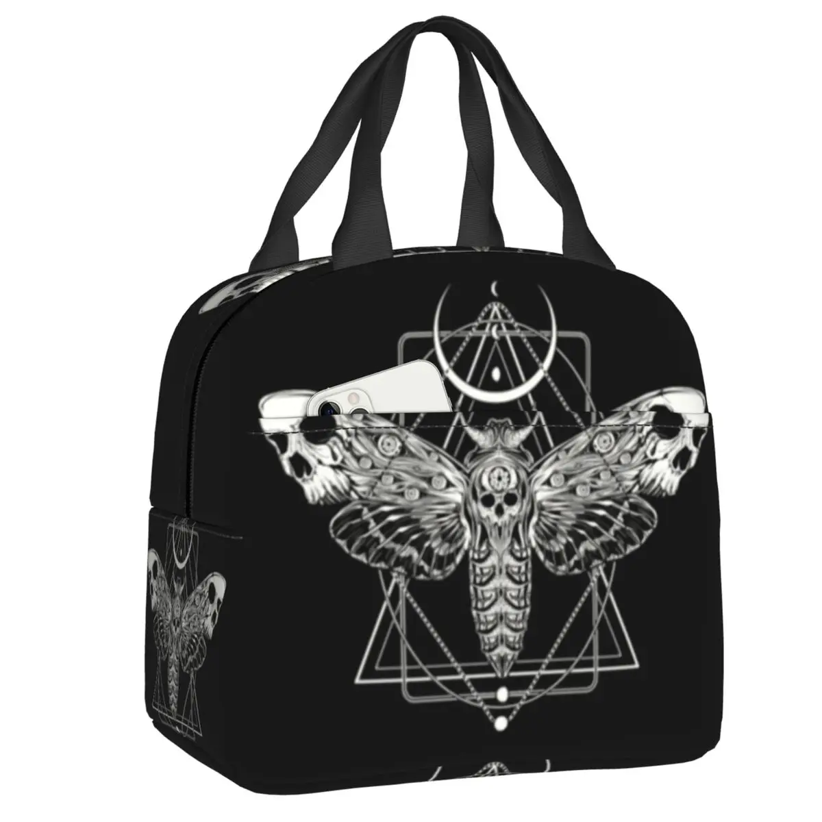 

Изолированная сумка для обеда Surreal Death Moth для работы в школе готический антиводостойкий охлаждающий термальный Ланч-бокс для женщин и детей