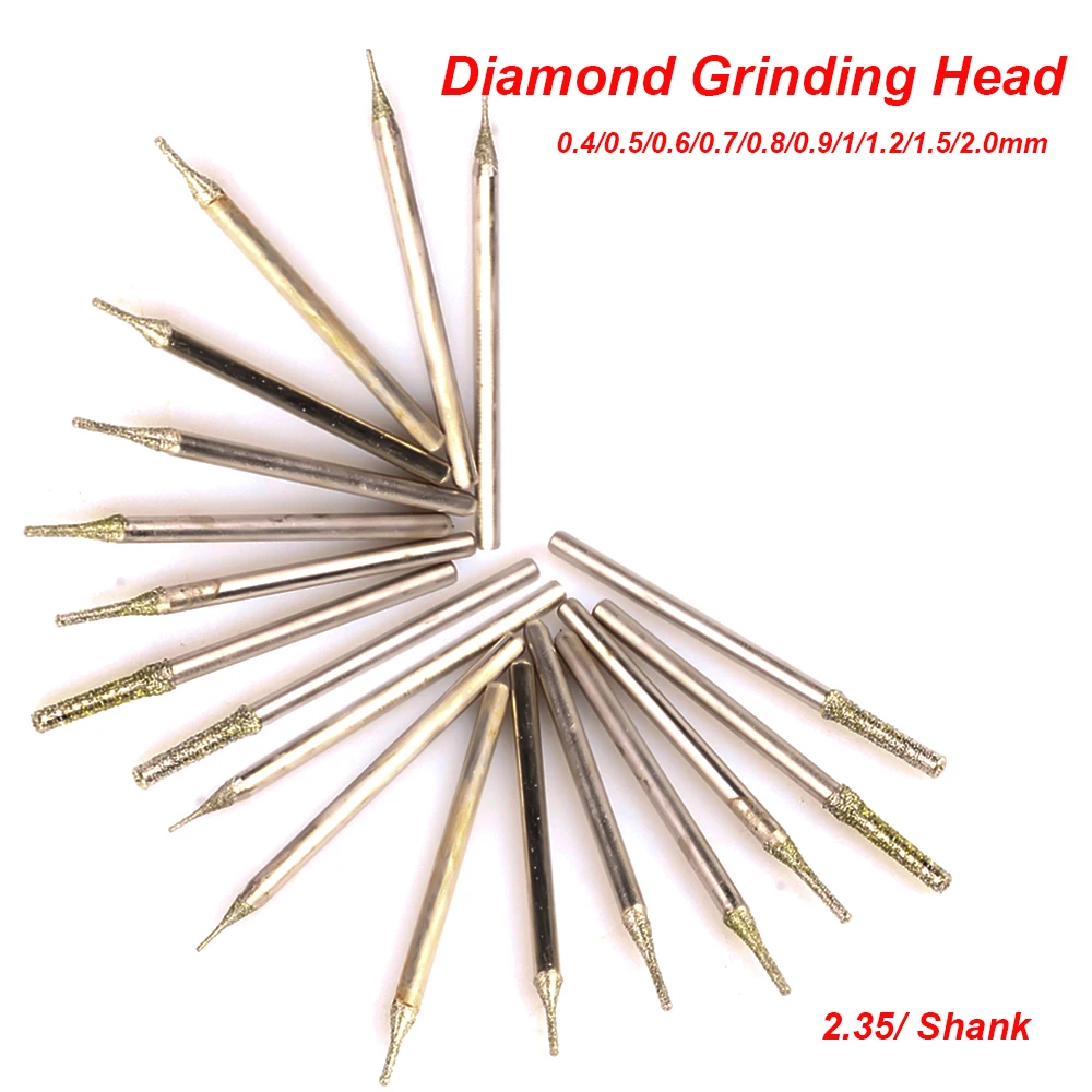 

10Pcs K-Needle Flake Diamond Grinding Head Mounted Point Bit Burr Polishing Abrasive Tool fo Stone Jade Peeling Carving 0.5-16mm