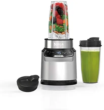 

Nutri Pro Compact Personal Blender, Auto-iQ Technology, 1100-Peak-Watts, for frozen Drinks, Smoothies, Sauces & More, with (