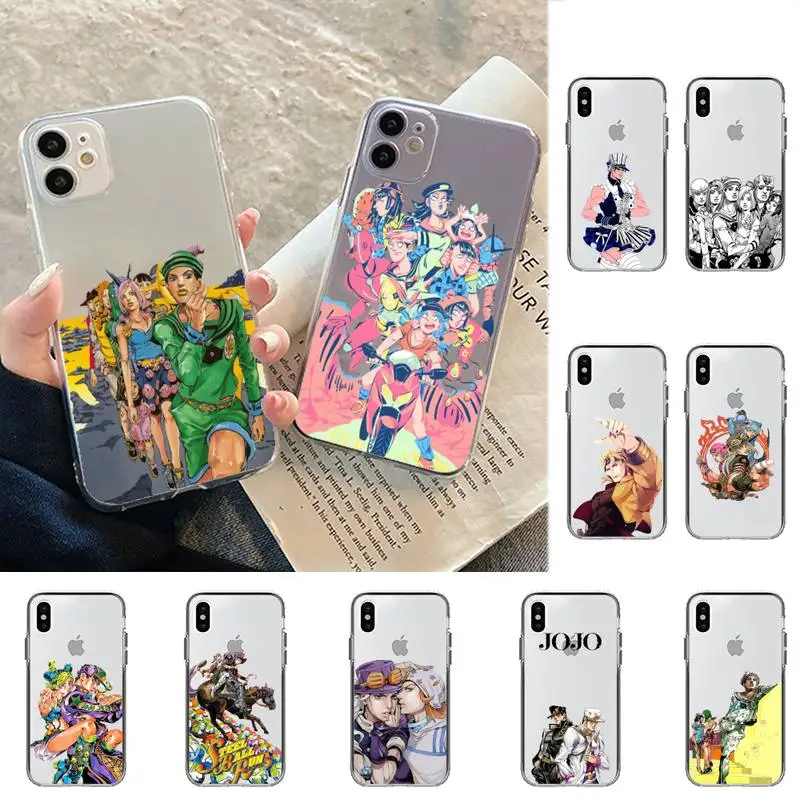 

FHNBLJ JoJo's Bizarre Adventure JoJo Anime Phone Case for iPhone 11 12 13 mini pro XS MAX 8 7 6 6S Plus X 5S SE 2020 XR case