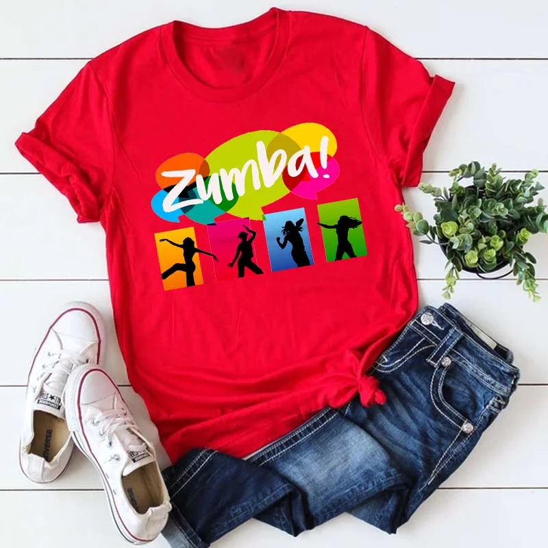 Women T Shirt Funny Zumba Print Tshirt Fashion Red T-shirt Harajuku Korean Style Short Sleeves Tops Kawaii Femme Tee Shirt
Women T Shirt Funny Zumba Print Tshirt Fashion Red T-shirt Harajuku Korean Style Short Sleeves Tops Kawaii Femme Tee Shirt