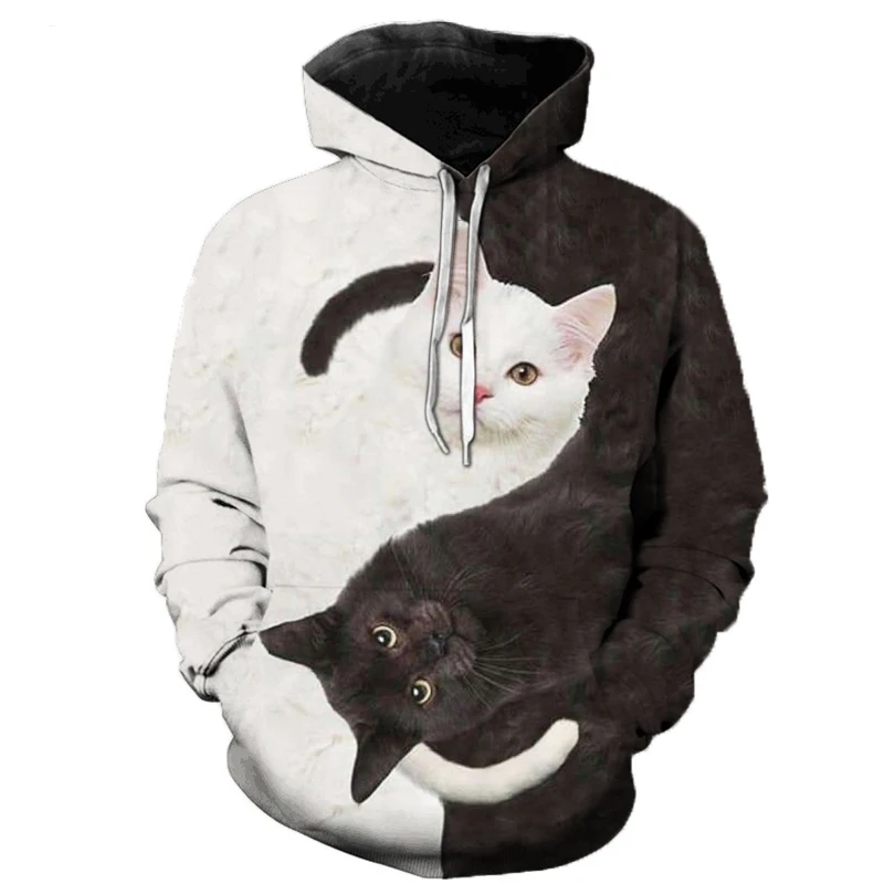 Black and White Cat 3D Hoodie Sweatshirts Pullover Men Women Fashion Casual Streetwear Casual Black Plus Size Hoodies
Black and White Cat 3D Hoodie Sweatshirts Pullover Men Women Fashion Casual Streetwear Casual Black Plus Size Hoodies