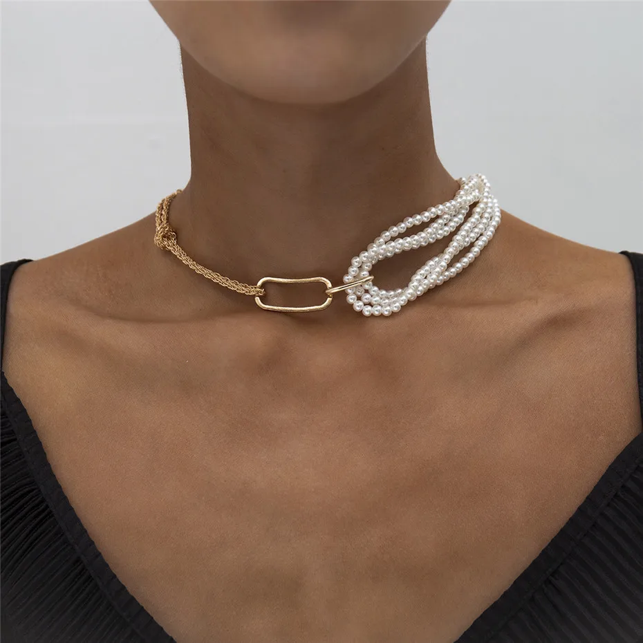 French Vintage Baroque Pearl Multi-layer Clavicle Chain Personality Contracted Asymmetric Design Short Necklace
French Vintage Baroque Pearl Multi-layer Clavicle Chain Personality Contracted Asymmetric Design Short Necklace