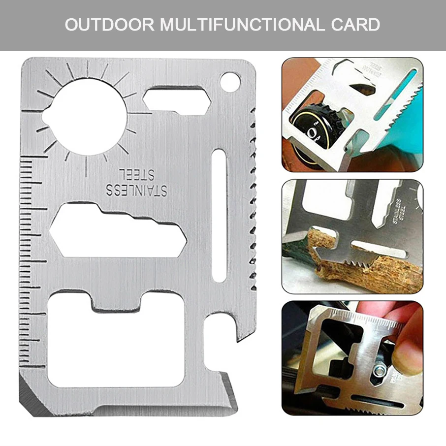 Outdoor Multifunction Pocket Tools Camping Hiking Hunting EDC Survival Tool Stainless Steel Knife Opener Lifesaving Card
Outdoor Multifunction Pocket Tools Camping Hiking Hunting EDC Survival Tool Stainless Steel Knife Opener Lifesaving Card