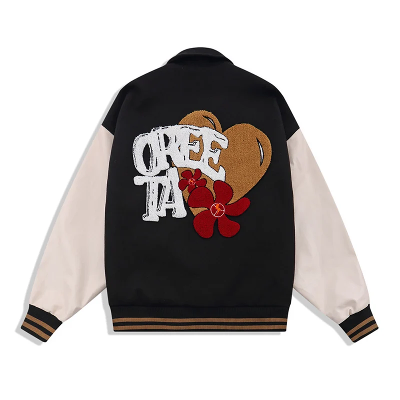 Baseball Jackets Men Retro Heart Embroidery Patch Patchwork Bomber Coats Baggy College Style 2 Color Optional Autumn Streetwear
Baseball Jackets Men Retro Heart Embroidery Patch Patchwork Bomber Coats Baggy College Style 2 Color Optional Autumn Streetwear
