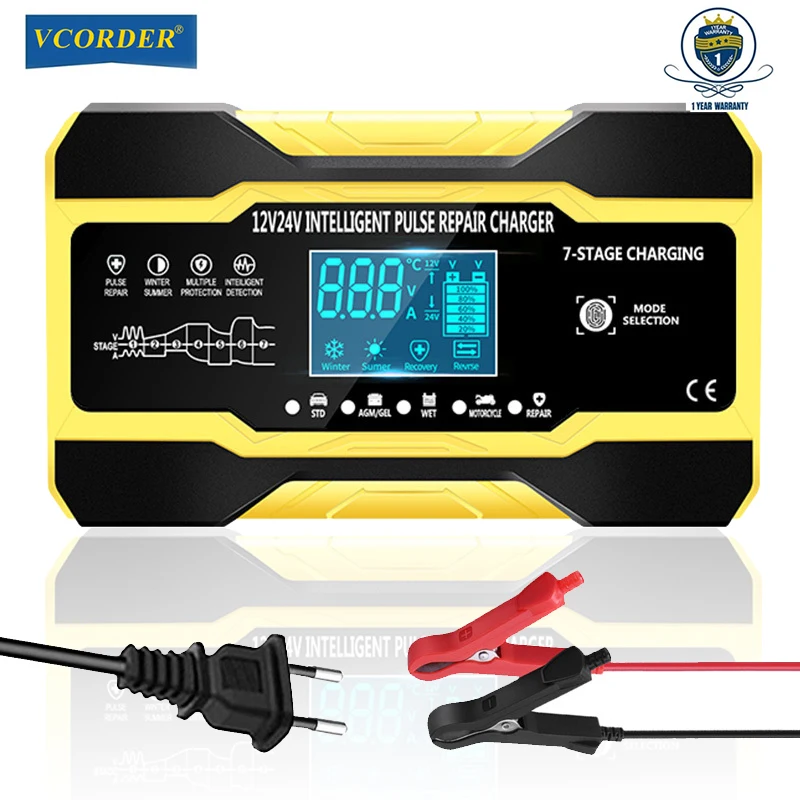 12V 10A 24V 5A Fully Auto Car Battery Charger 7-Stage Smart Fast Charging For AGM GEL WET Lead Acid Battery Charger LCD Display
12V 10A 24V 5A Fully Auto Car Battery Charger 7-Stage Smart Fast Charging For AGM GEL WET Lead Acid Battery Charger LCD Display