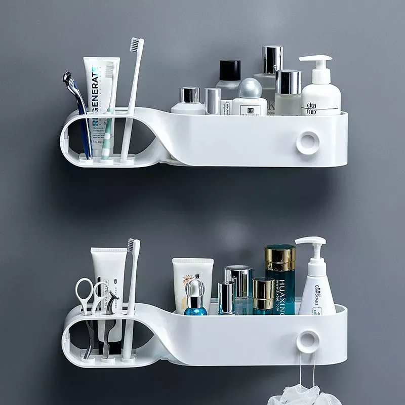 

Креативные держатели для зубных щеток Houesehold, настенные стеллажи для хранения, полки, аксессуары для ванной комнаты, органайзеры для макияжа...