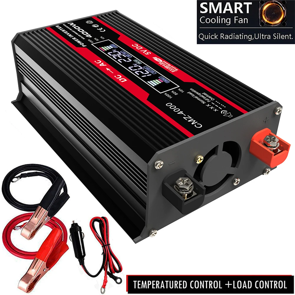 Car Converter Power Inverter Modified Sine Wave DC12V To 110/220V Off Grid LCD Voltage Screen Display Fast Charging Charger
Car Converter Power Inverter Modified Sine Wave DC12V To 110/220V Off Grid LCD Voltage Screen Display Fast Charging Charger