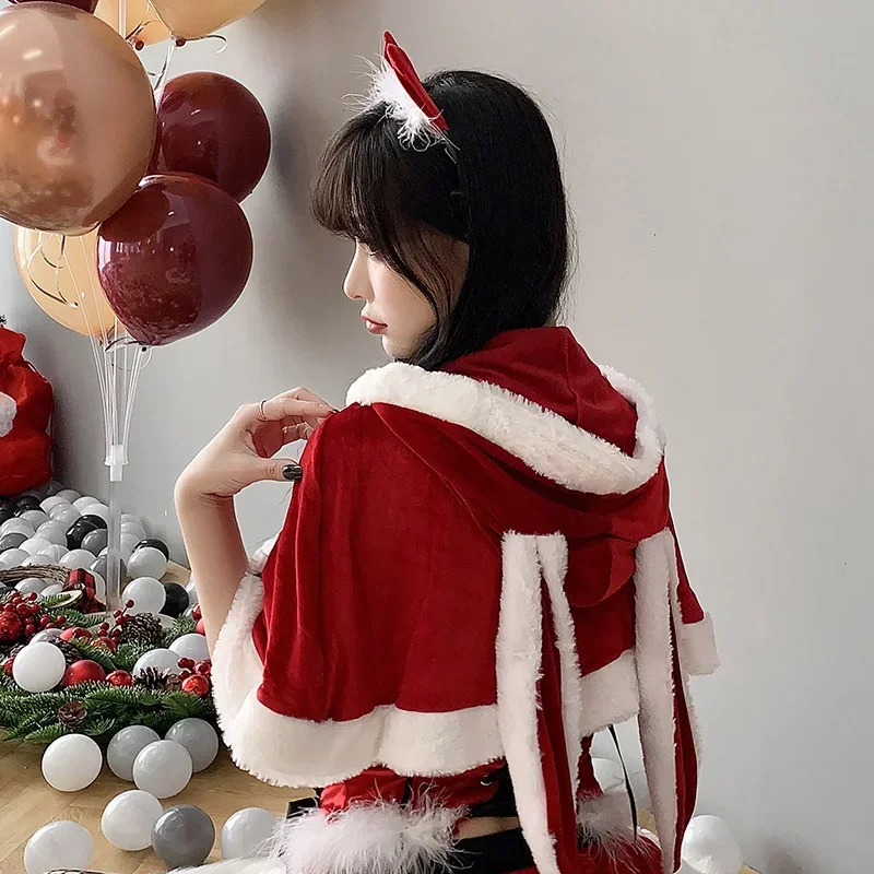 Hooded Shawl Cloak Christmas Santa Claus Unifrom Costume Women Bunny Girl Sexy Uniform Seduction Maid Cosplay Just 1*cloak
Hooded Shawl Cloak Christmas Santa Claus Unifrom Costume Women Bunny Girl Sexy Uniform Seduction Maid Cosplay Just 1*cloak