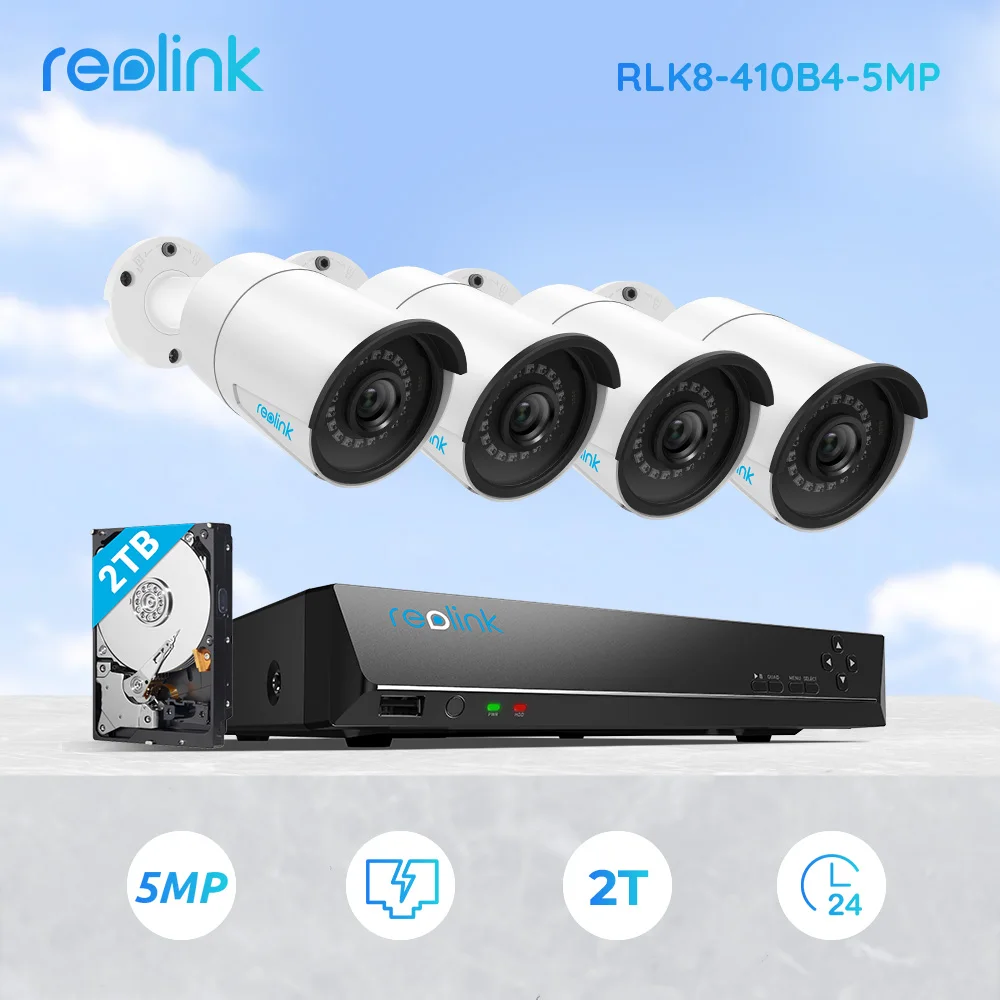 Reolink 4MP 5MP Система Видеонаблюдения 8ch PoE NVR & 4 POE IP Камеры Пуля Уличный Комплект Видеокамеры HD 2 ТБ HDD RLK8-410B4
Reolink 4MP 5MP Система Видеонаблюдения 8ch PoE NVR & 4 POE IP Камеры Пуля Уличный Комплект Видеокамеры HD 2 ТБ HDD RLK8-410B4