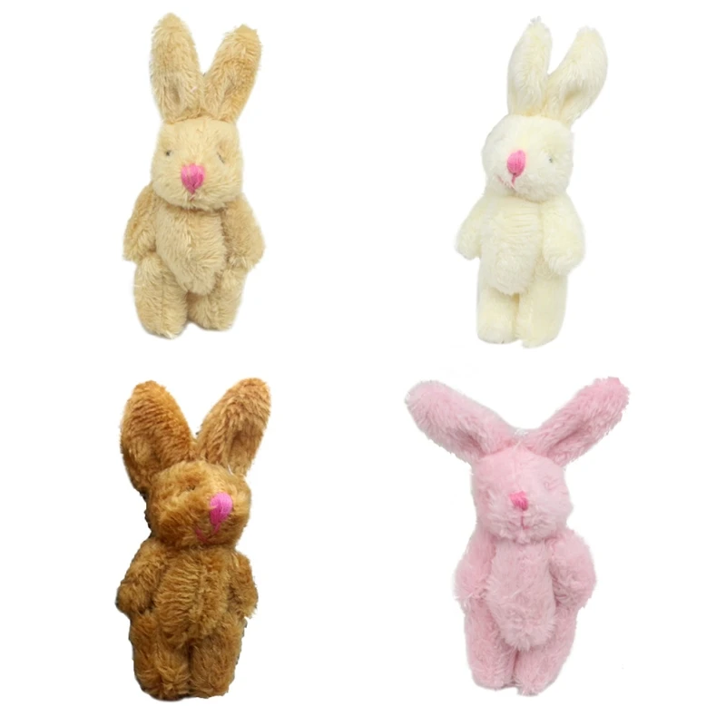 

6cm Mini Soft Plush Bunny Joint Rabbit for Doll Decorations for House Plush Mini Toy Stuffed Bunny for Doll Bunny Figure