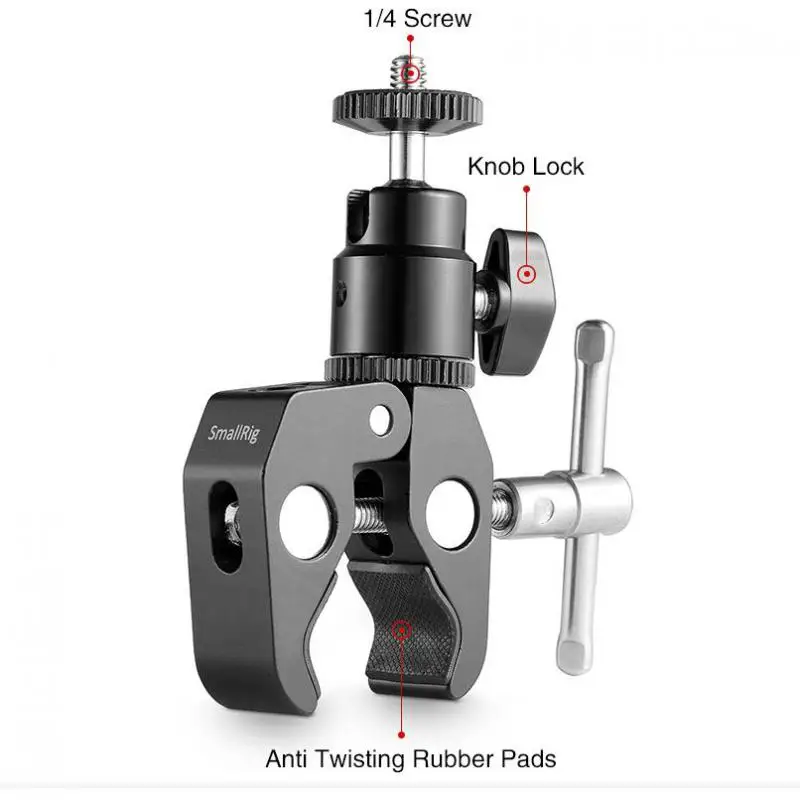 SmallRig DSLR Camera Super Clamp Holder w/ Ball Head Mount Hot Shoe Adapter For Gopro/Camera Light/Monitor Attachment 1124
SmallRig DSLR Camera Super Clamp Holder w/ Ball Head Mount Hot Shoe Adapter For Gopro/Camera Light/Monitor Attachment 1124