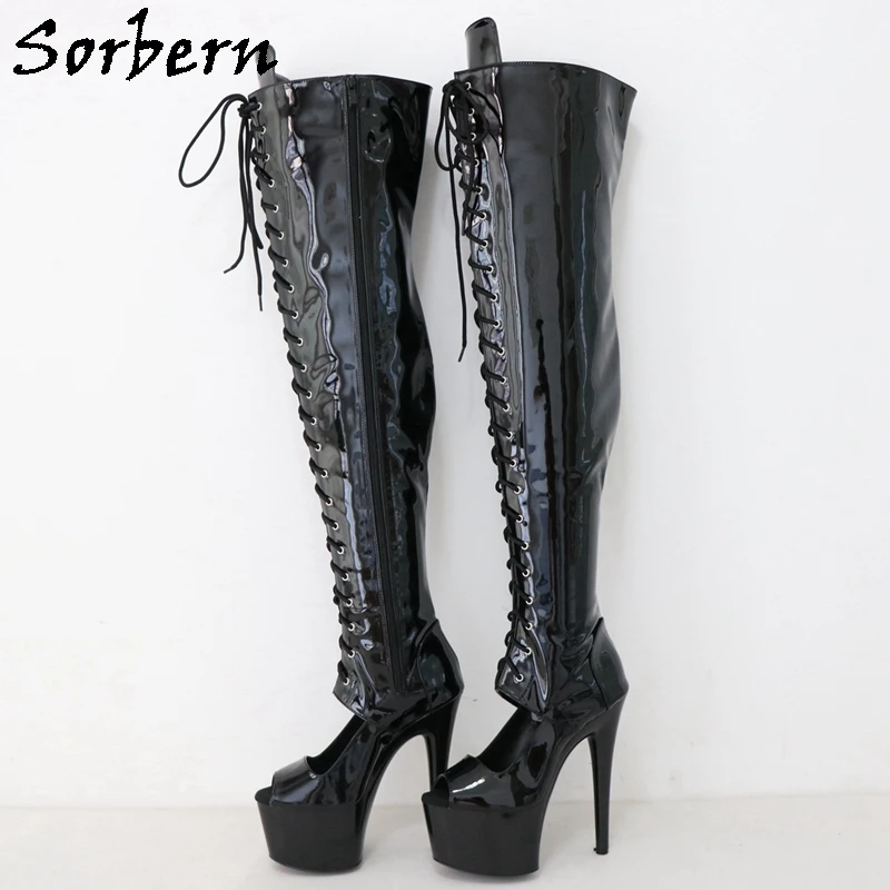 Sorbern 17Cm Stripper High Heels Boots Women For Pole Dancer Open Toe Full Zipper Mid Thigh High Drag Queen Shoes Custom Shoes
Sorbern 17Cm Stripper High Heels Boots Women For Pole Dancer Open Toe Full Zipper Mid Thigh High Drag Queen Shoes Custom Shoes