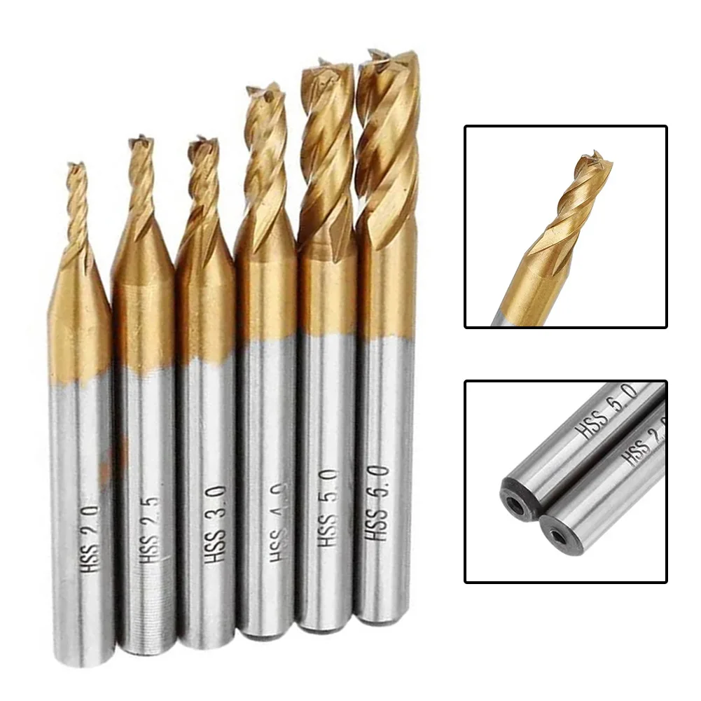 6pcs 2-6mm Milling Cutter Titanium Coating 4 Flute Metric Spira Straight Drill Bit For Metal Wood Plastic Cutting Tools
6pcs 2-6mm Milling Cutter Titanium Coating 4 Flute Metric Spira Straight Drill Bit For Metal Wood Plastic Cutting Tools