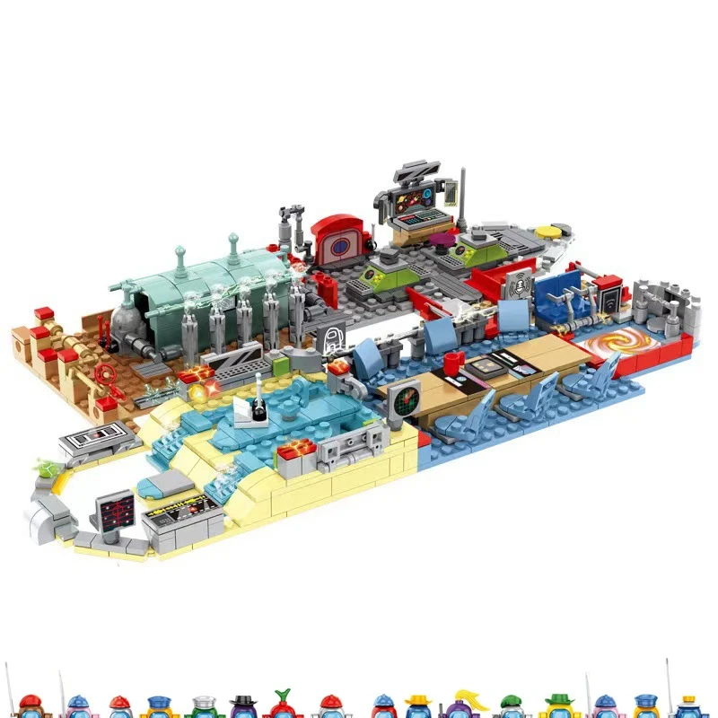 982PCS With 16 Dolls Amongs Game Space Combat Base Capsule Alien Building Blocks Model Bricks Kids Kits Gift for Children
982PCS With 16 Dolls Amongs Game Space Combat Base Capsule Alien Building Blocks Model Bricks Kids Kits Gift for Children