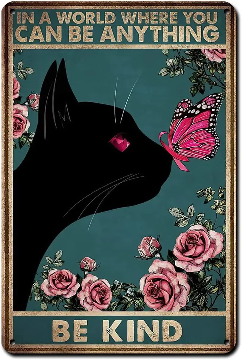 Vintage Metal Tin Sign Black Cat Butterfly FlowerWall Decor Sign Black Cat Wall Decor Home Bar Poster Retro Poster Paintings
Vintage Metal Tin Sign Black Cat Butterfly FlowerWall Decor Sign Black Cat Wall Decor Home Bar Poster Retro Poster Paintings