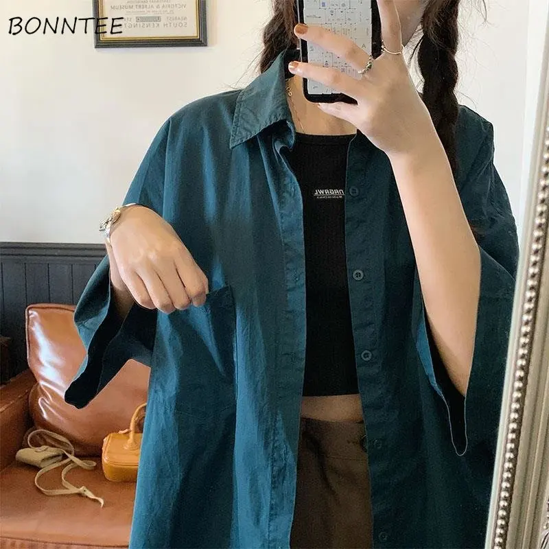 Baggy Pure Shirts Women Summer Breathable All-match Preppy Style BF Unisex Japanese Vintage Stylish College Chemise Femme Street
Baggy Pure Shirts Women Summer Breathable All-match Preppy Style BF Unisex Japanese Vintage Stylish College Chemise Femme Street
