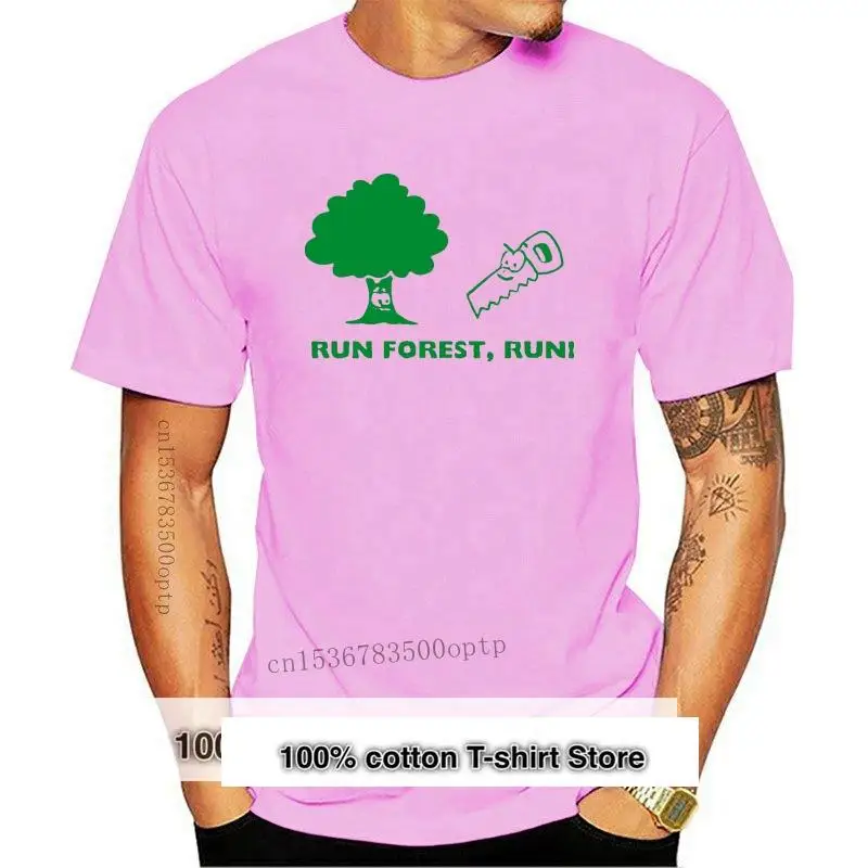 

Mens Unisex Short Sleeve T-shirt run forest run forestry workers Lumberjack Wood Saw
