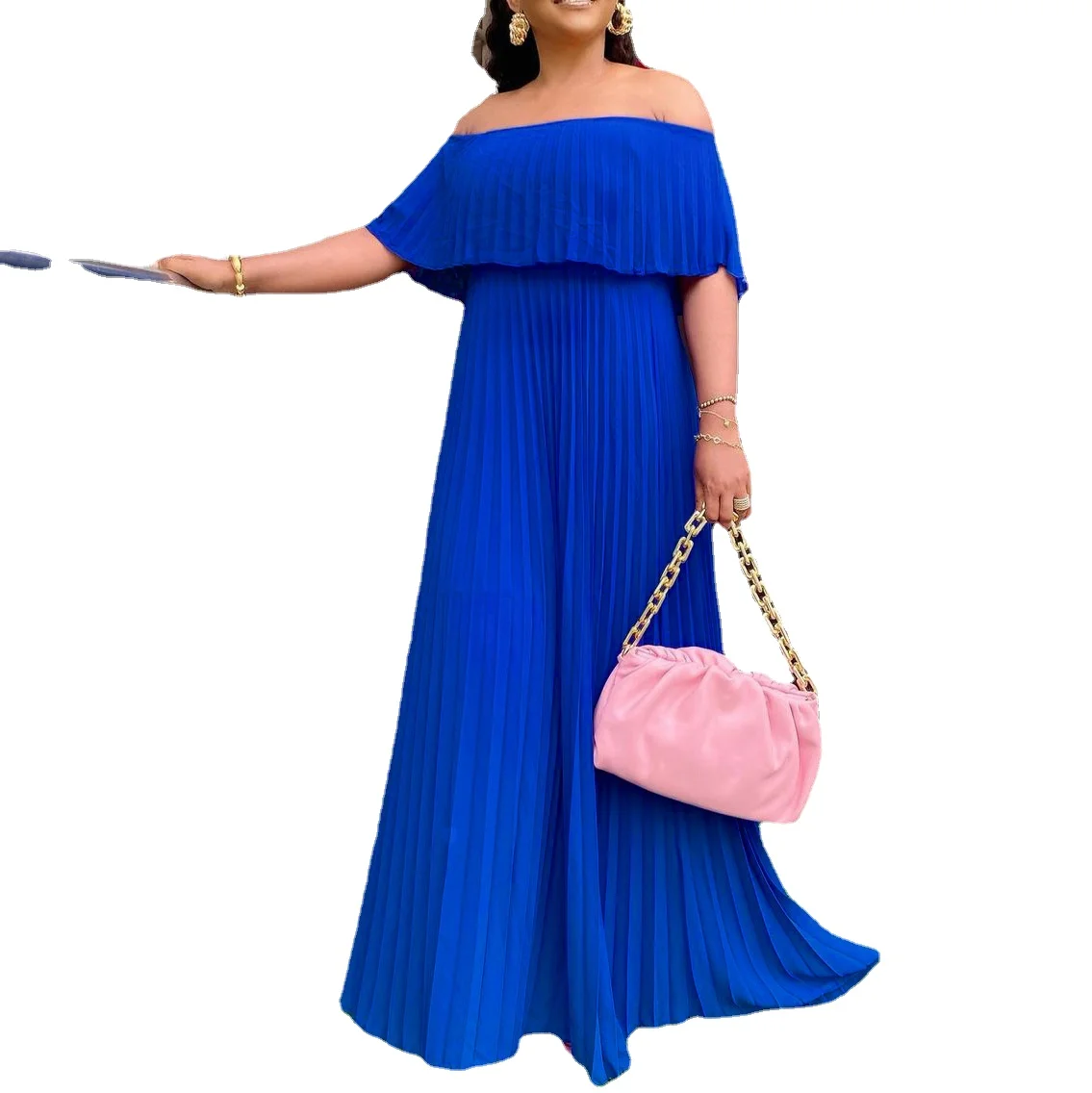 Women Dress Fashion Solid Party Women's Sexy One-Line Neck Off Shoulder Frill Ruffle Pleated Long Skirt 2023 Summer New
Women Dress Fashion Solid Party Women's Sexy One-Line Neck Off Shoulder Frill Ruffle Pleated Long Skirt 2023 Summer New