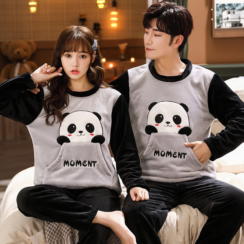 QUHENG Winter Pajamas Couple Set Coral Fleece Long Sleeve Long Pant Thicken Warm Cartoon Men Women Sleepwear Pyjamas Sets
QUHENG Winter Pajamas Couple Set Coral Fleece Long Sleeve Long Pant Thicken Warm Cartoon Men Women Sleepwear Pyjamas Sets