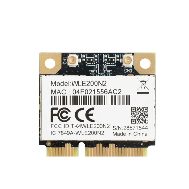 Compex WLE200N2 wireless module 802.11bgn PCI Express half Mini Card 2.4GHz 2x2 qualcomm Atheros AR9287 ipex u.fl interface 
Compex WLE200N2 wireless module 802.11bgn PCI Express half Mini Card 2.4GHz 2x2 qualcomm Atheros AR9287 ipex u.fl interface