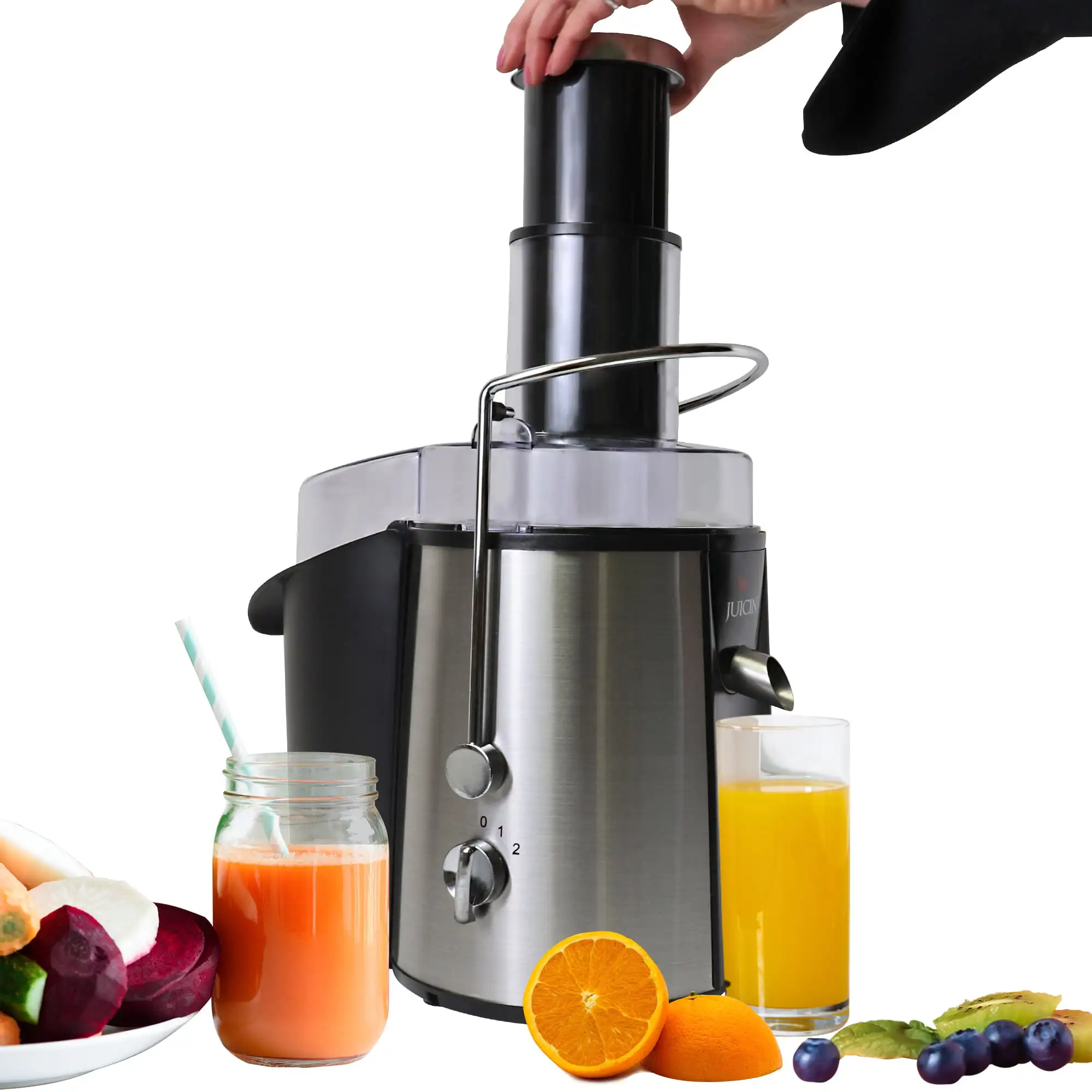 Соковыжималка juicine с широким горлышком, Центробежная Соковыжималка, 3 дюйма с широким кормовым желобом, 700 Вт, 2 скорости, лезвие из нержавеющ...
Соковыжималка juicine с широким горлышком, Центробежная Соковыжималка, 3 дюйма с широким кормовым желобом, 700 Вт, 2 скорости, лезвие из нержавеющ...