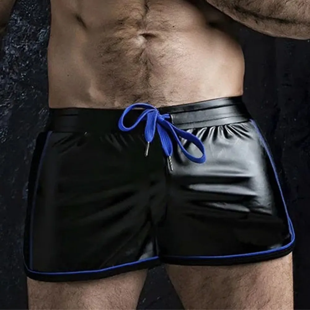 Men Punk PU Leather Slim Motorcycle Shorts Solid PU Imitation Leather Breathable Short Pants Skinny Bodybuilding Workout Shorts
Men Punk PU Leather Slim Motorcycle Shorts Solid PU Imitation Leather Breathable Short Pants Skinny Bodybuilding Workout Shorts