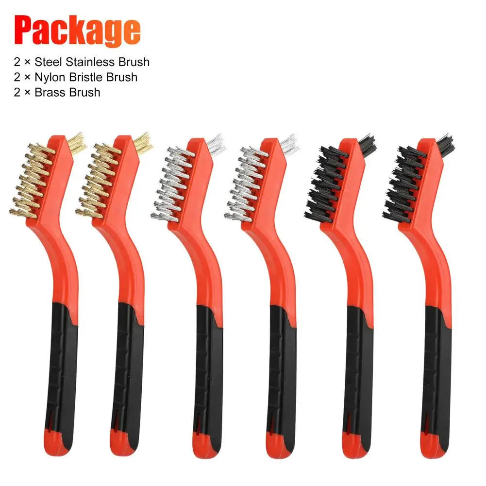 6pcs Car Cleaning Brushes Steel Brass Nylon Wire Brush Set Cleaning Rust Paint Remover Scrubbing Tools
6pcs Car Cleaning Brushes Steel Brass Nylon Wire Brush Set Cleaning Rust Paint Remover Scrubbing Tools