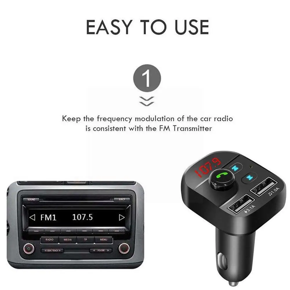 Автомобильный Bluetooth 5,0 Fm-передатчик беспроводной громкой связи А Аудио Автомобильный Usb-плеер Быстрый двойной Mp3 аксессуары зарядное устрой...
Автомобильный Bluetooth 5,0 Fm-передатчик беспроводной громкой связи А Аудио Автомобильный Usb-плеер Быстрый двойной Mp3 аксессуары зарядное устрой...