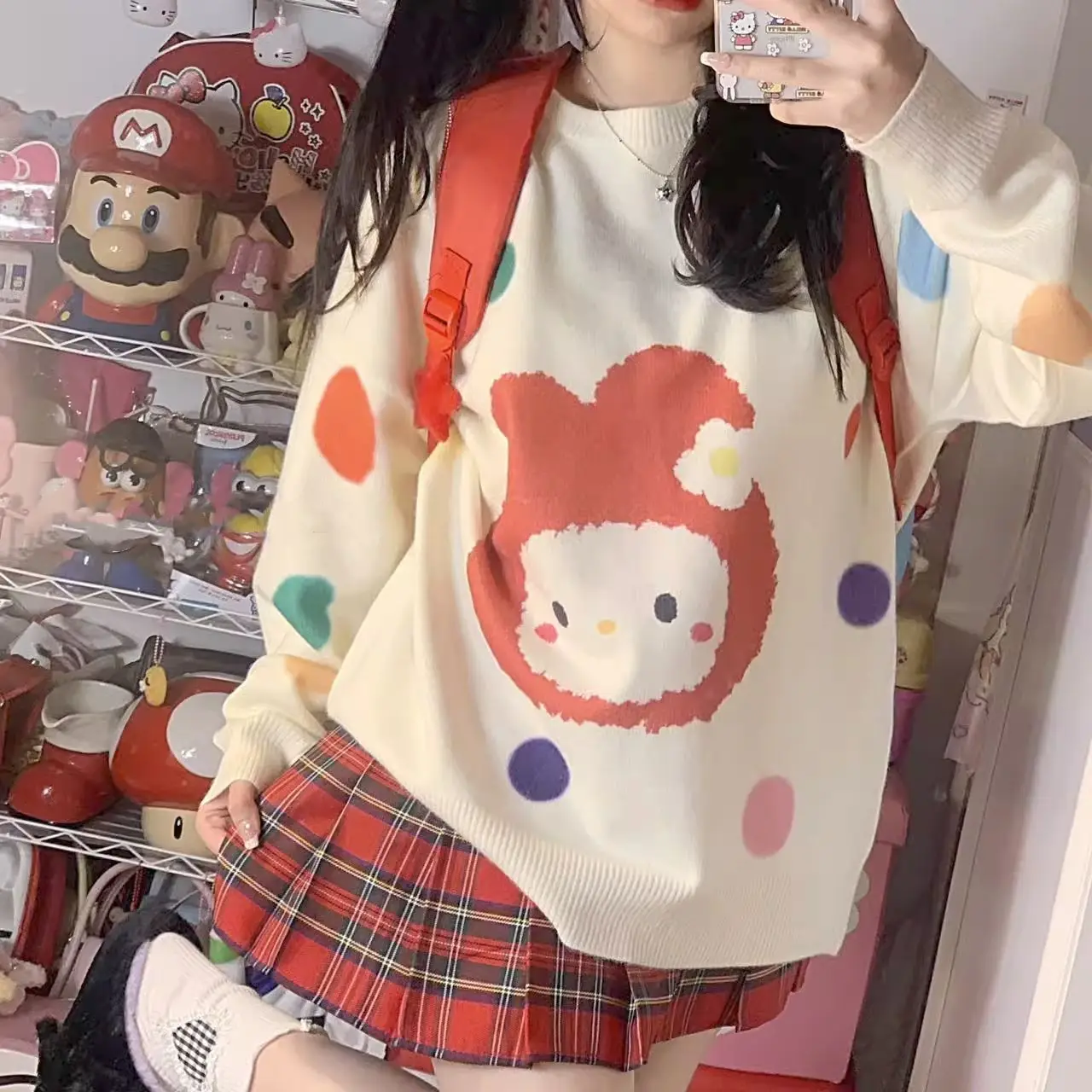 Kawaii Sanrio My Melody Cinnamoroll Cute Cartoon Female Printed Knitted Sweater Round Neck Loose Top Student Autumn Winter Coat
Kawaii Sanrio My Melody Cinnamoroll Cute Cartoon Female Printed Knitted Sweater Round Neck Loose Top Student Autumn Winter Coat
