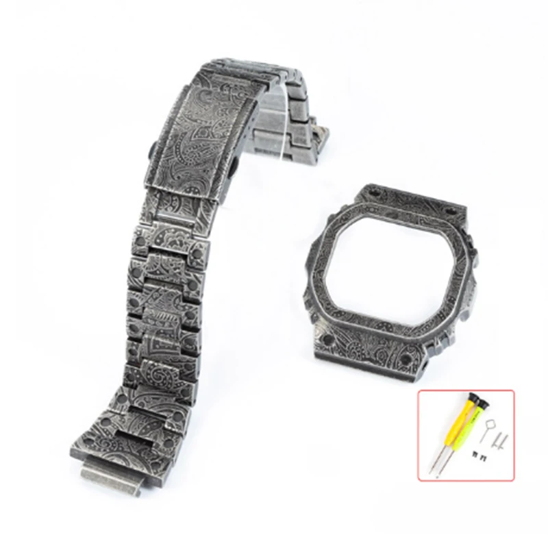 DW5600 Set Metal Watch Strap Case 316L Stainless Steel Carved Pattern Watchband for DW5000 DW-5600 GW-B5600 Bezel Belt Tools
DW5600 Set Metal Watch Strap Case 316L Stainless Steel Carved Pattern Watchband for DW5000 DW-5600 GW-B5600 Bezel Belt Tools