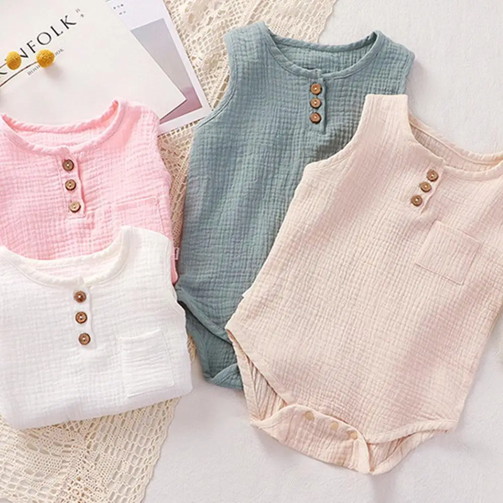 2022 Summer Baby Rompers Boys Girls Bodysuit Thin Muslin Baby Clothes Romper Fashion Sleeveless Triangle Clothing Climb Z8U4
2022 Summer Baby Rompers Boys Girls Bodysuit Thin Muslin Baby Clothes Romper Fashion Sleeveless Triangle Clothing Climb Z8U4