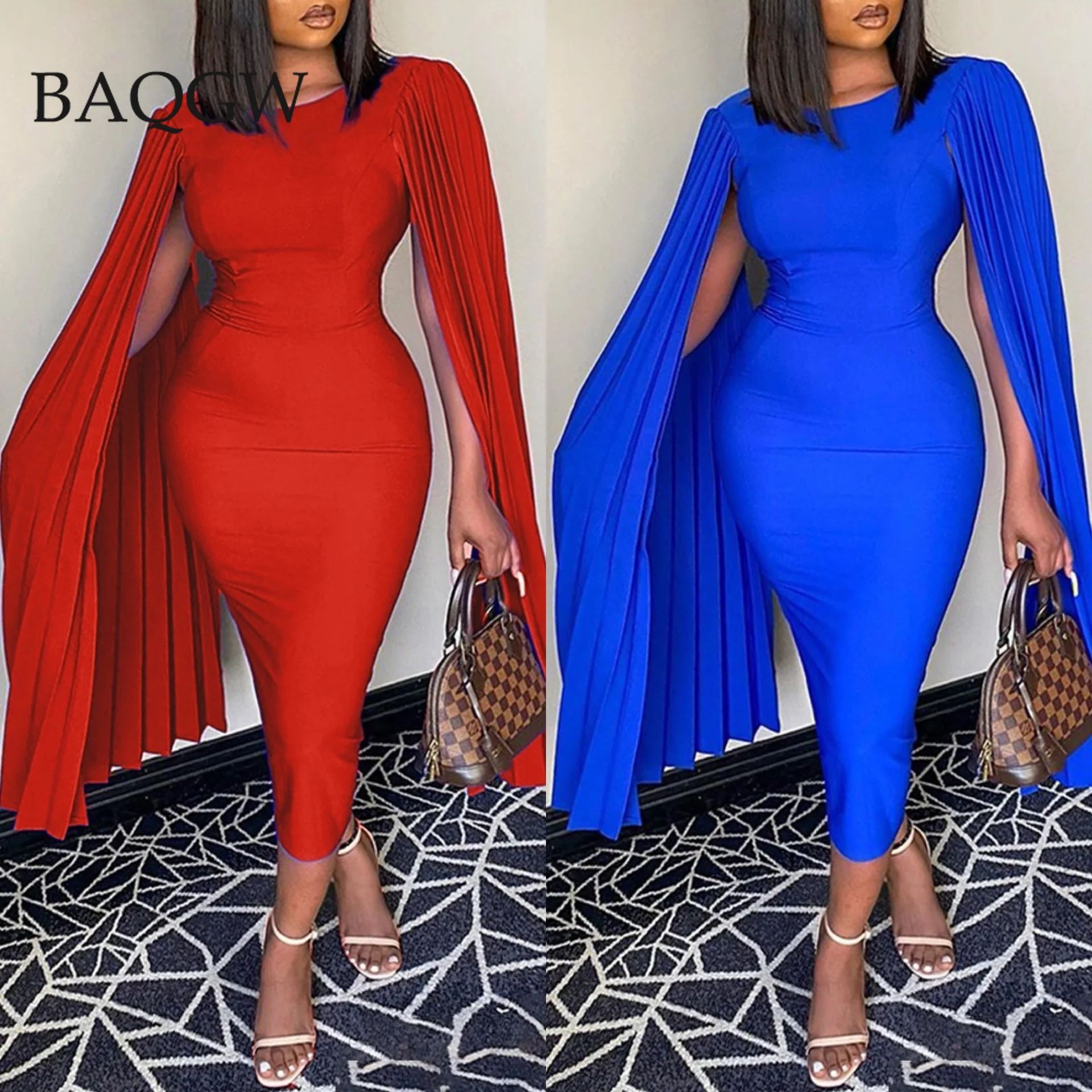 Elegant Pleated Batwing Long Sleeve Dress for Women Spring Autum Classy Bodycon Office Ladies Work Party Sheath Mini Dresses
Elegant Pleated Batwing Long Sleeve Dress for Women Spring Autum Classy Bodycon Office Ladies Work Party Sheath Mini Dresses