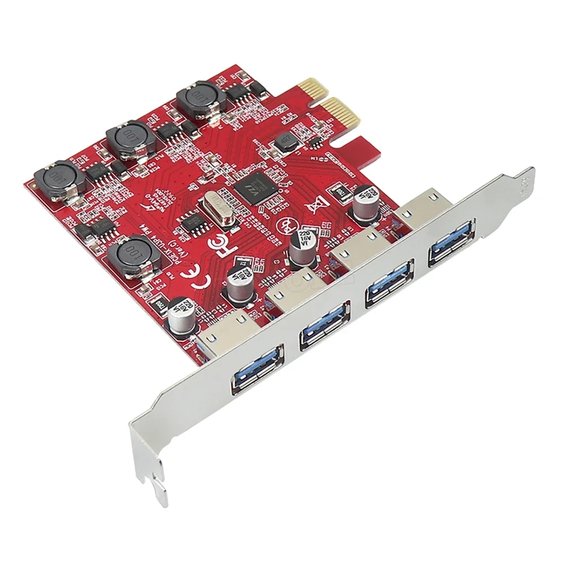 

Pcie To USB 3.0 Expansion Card 4 Ports PCI Express X1 Adapter USB3 To PCI-E 5Gbps Self Powered For Desktop Windows
