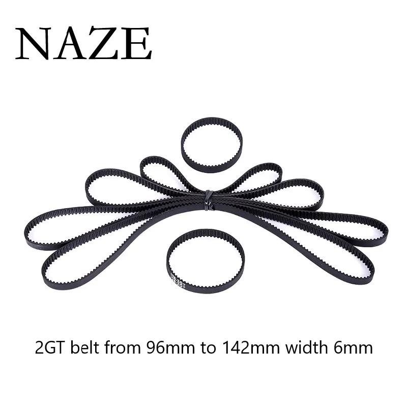 

NAZE 3D Printer Belt GT2-6mm Timing Belt Closed Loop Rubber 2GT 118/120/122/124/126/128/130/132/134mm Synchronous Belts Parts