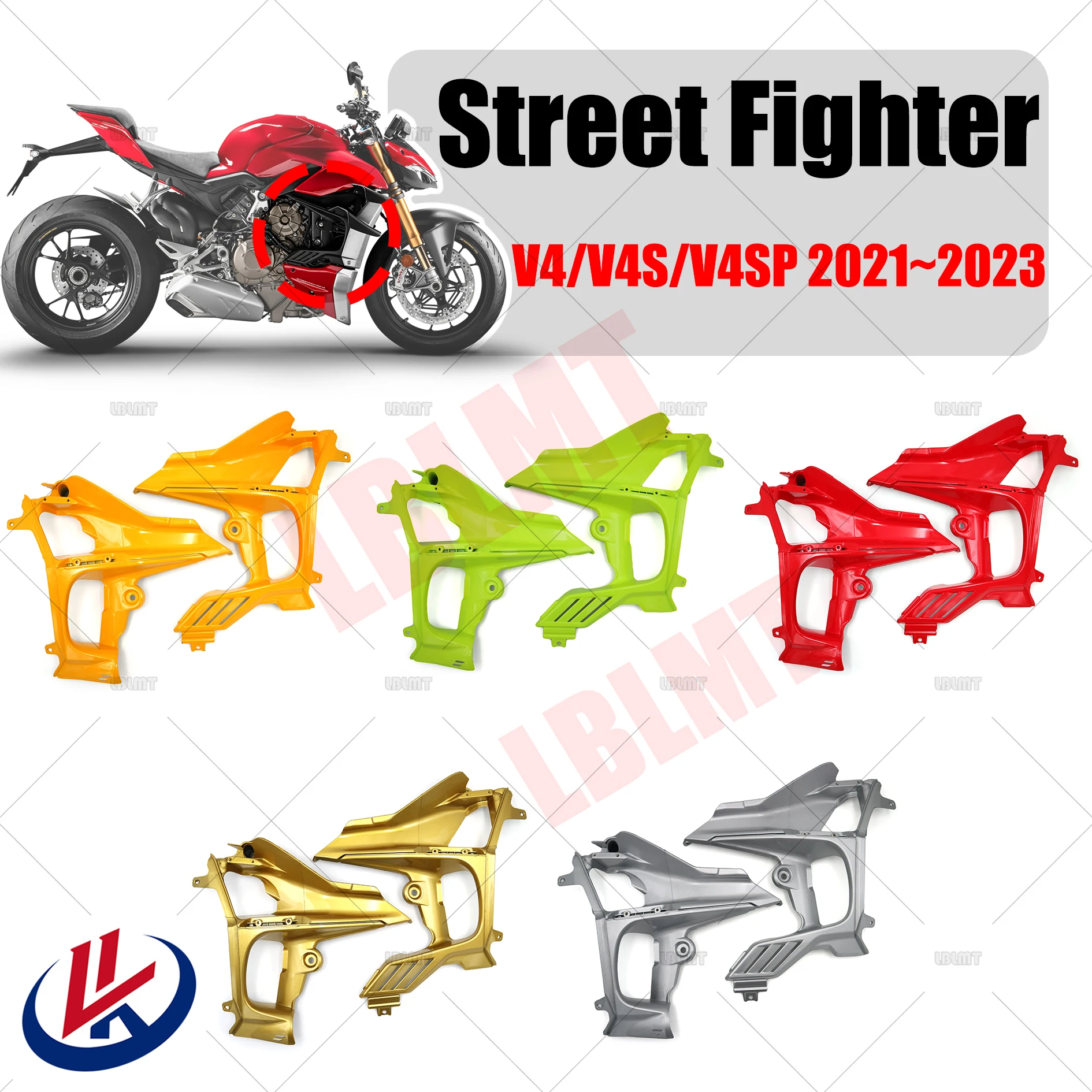 

For Ducati Street Fighter V4 V4S V4SP 2021 2022 2023 Side Bracket Front Spoiler Fxed Wind Winglets Aerodynamic Wing Kit Spoilers
