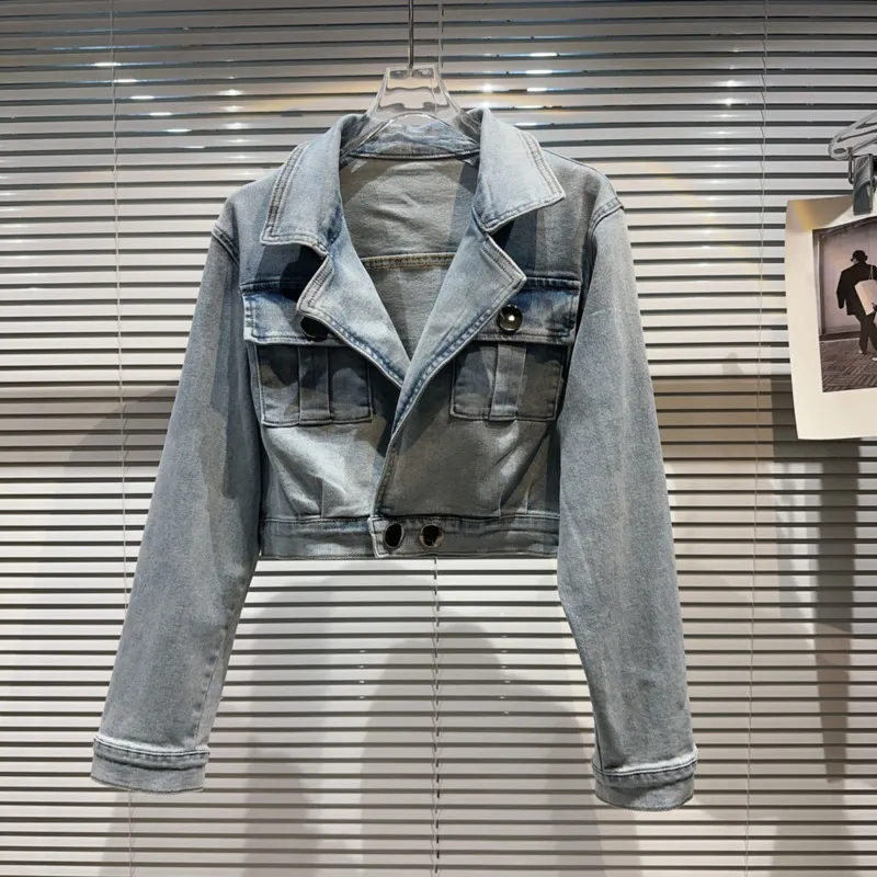 BORVEMAYS 2023 Spring Summer New Denim Jacket Patchwork Personality Lapel Long Sleeve Fashion Women Coat All-match WZ2778
BORVEMAYS 2023 Spring Summer New Denim Jacket Patchwork Personality Lapel Long Sleeve Fashion Women Coat All-match WZ2778