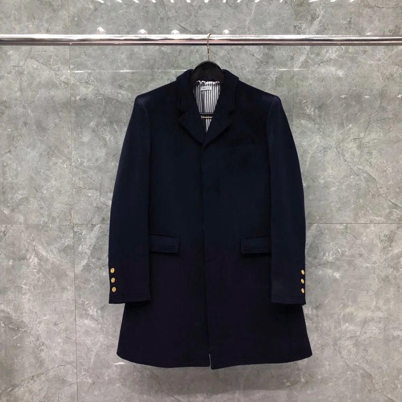 THOM Jacket Autumn Winter Woolen Men's Jackets Fashion Brand Overcoats Long Single Breasted Back Wool Loose Navy TB Suit Coat
THOM Jacket Autumn Winter Woolen Men's Jackets Fashion Brand Overcoats Long Single Breasted Back Wool Loose Navy TB Suit Coat