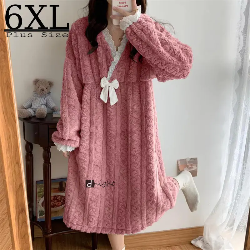Plus Size Flannel Nightgown for Women Winter Loose Womens Nightdress Sleepwear Coral Velvet Warm 6XL Homewear Pyjama
Plus Size Flannel Nightgown for Women Winter Loose Womens Nightdress Sleepwear Coral Velvet Warm 6XL Homewear Pyjama