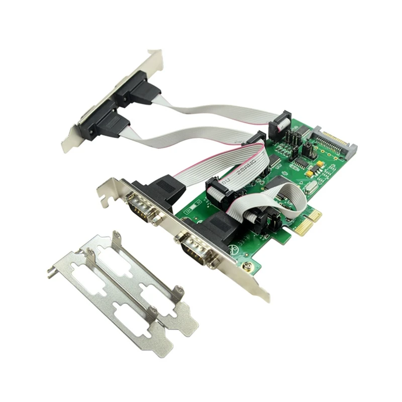 

Плата PCIE Adapter Card 4 DB-9 Серийный порт Rs232 s Pcie контроллер PCI Express с 1 TTL портом WCH384 чипсет