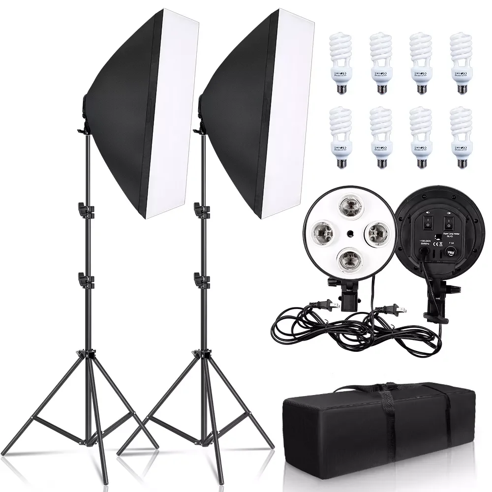 SH Photography Softbox Lighting Kit Four Lamp Softbox Kit 50x70CM Soft Box Equipment E27 Base For Photo Studio Kit Shooting
SH Photography Softbox Lighting Kit Four Lamp Softbox Kit 50x70CM Soft Box Equipment E27 Base For Photo Studio Kit Shooting